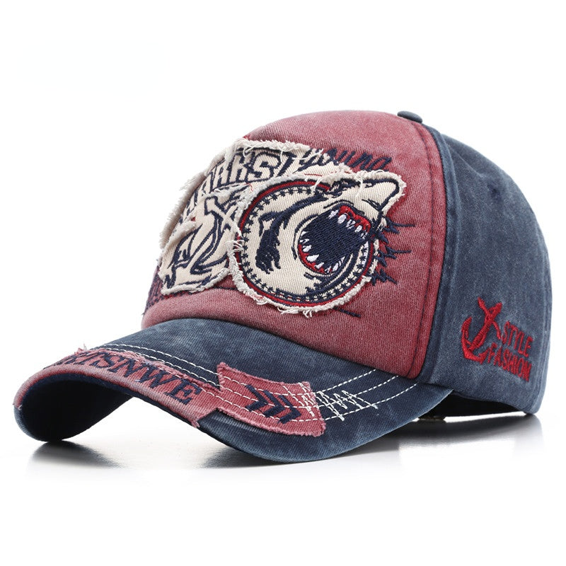 Wholesale Cotton Embroidered Shark Peaked Cap